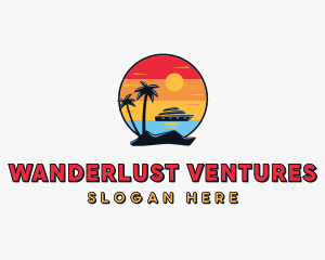 Traveling - Sunset Island Traveler logo design