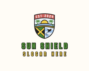 Rastafari Jamaican Shield logo design