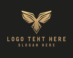 Deluxe - Golden Deluxe Bird Wings logo design