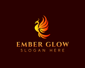 Ember - Fire Bird Phoenix logo design