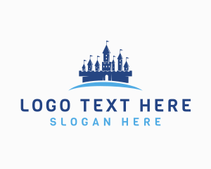 Tourist - Medieval Castle Architecture logo design