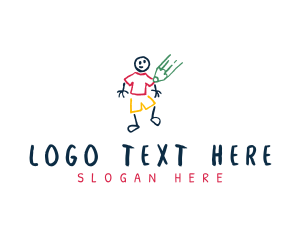 Text Logo - Colorful Pencil Sketch logo design