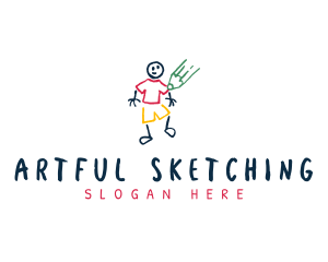 Colorful Pencil Sketch logo design