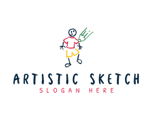 Colorful Pencil Sketch logo design