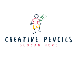 Colorful Pencil Sketch logo design