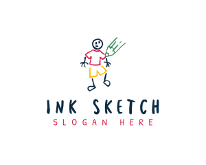 Colorful Pencil Sketch logo design