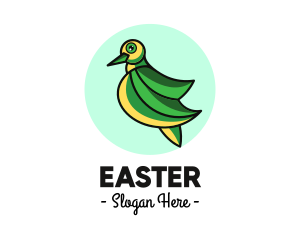 White Bird - Green Dove Outline logo design