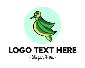 Beak - Green Dove Outline logo design