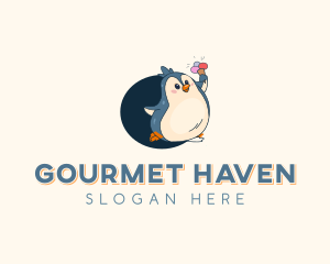 Penguin Ice Cream logo design