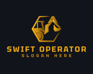 Operator - Backhoe Construction Machine logo design