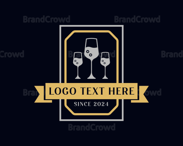 Wine Glass Drink Logo