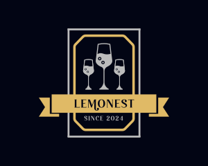 Party - Wine Glass Drink logo design