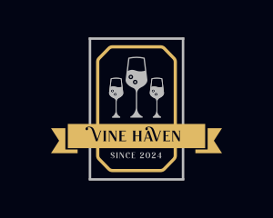 Wine Glass Drink logo design