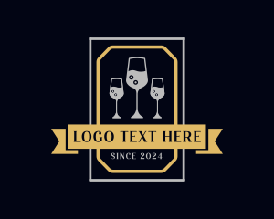 Cracked - Wine Glass Drink logo design