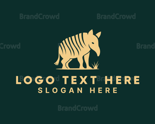 Gold Armadillo Animal Logo