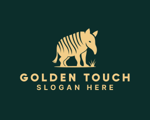 Gold Armadillo Animal logo design