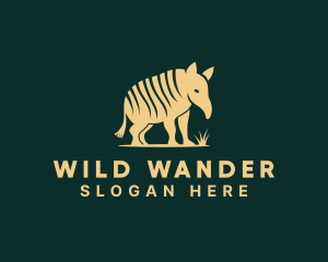 Gold Armadillo Animal logo design