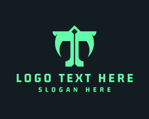 Letter - Green Gaming Letter T logo design