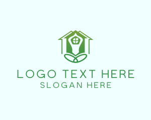 Yoga Trainer - Green Yoga House logo design