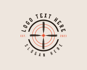 Shooting - Bullet Gun Target logo design