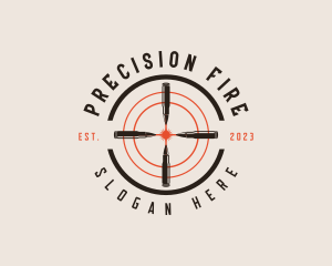 Bullet Gun Target logo design