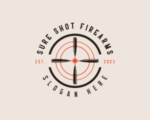 Bullet Gun Target logo design