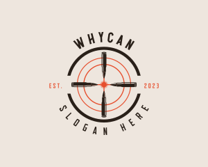 Heavy Weapon - Bullet Gun Target logo design
