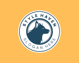 Shelter - Canine Wolf Dog logo design