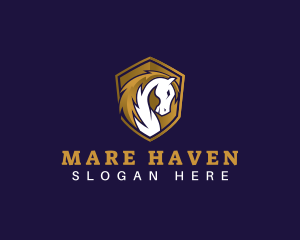 Mare - Shield Horse Stallion logo design