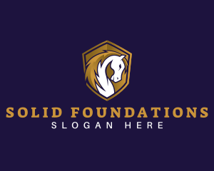Steed - Shield Horse Stallion logo design