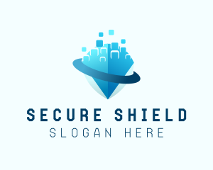 Safeguard - Blue Shield Orbit logo design