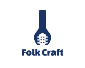 Folk - Wrench Guitar Repair logo design