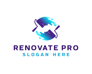 Paint Roller Renovation logo design