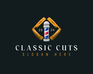 Barber Haircut Razor logo design