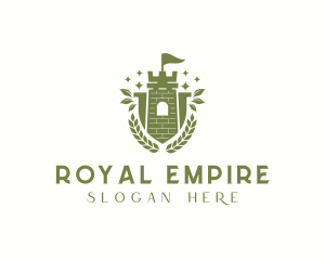 Empire - Leaf Castle Tower Shield logo design