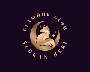 Fox - Night Fox Moon logo design