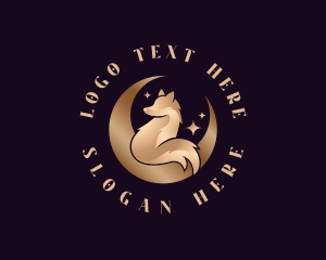 Cartoon - Night Fox Moon logo design
