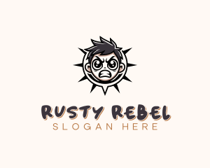 Angry Rebel Boy logo design