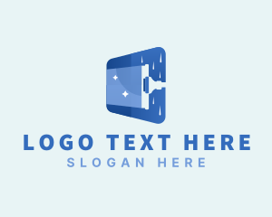 Clean - Squeegee Window Cleaning logo design