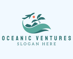 Tropical Plane Vacation logo design