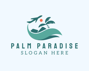 Tropical Plane Vacation logo design