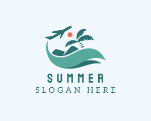 Tropical Plane Vacation logo design