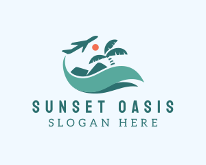 Tropical Plane Vacation logo design