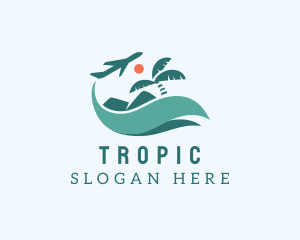 Tropical Plane Vacation logo design