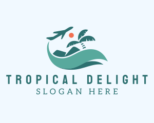 Tropical Plane Vacation logo design