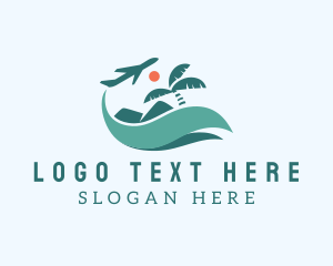 Island - Tropical Plane Vacation logo design