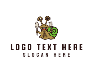 Eat - Smiling Snail Cutlery logo design
