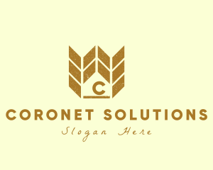 Wheat Grain Crown logo design