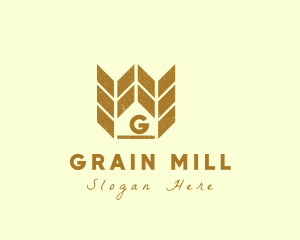 Wheat Grain Crown logo design