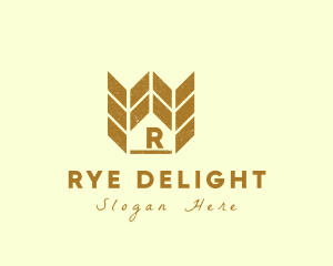Rye - Wheat Grain Crown logo design